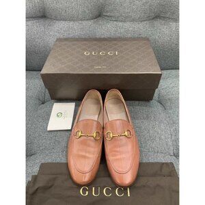 Gucci Womens Anguilla Lux Horsebit Leather Loafers Size 35 Light Mauve W/ Box &